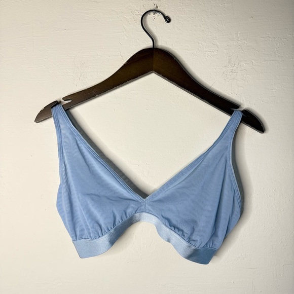 Parade Silky Mesh Plunge Bralette Light Blue Size 1 - Picture 2 of 7